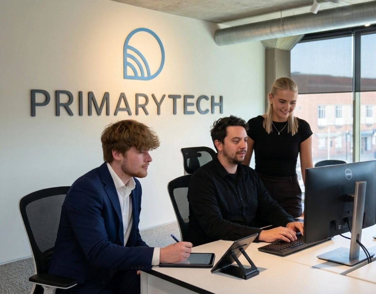 PrimaryTech team working together in the Hull office